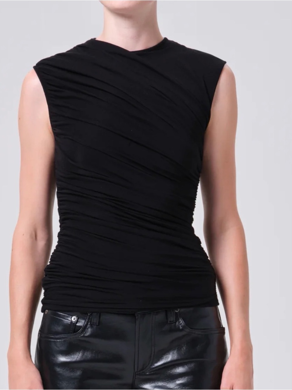 AGOLDE ESTER TWIST TANK - BLACK